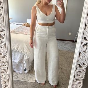 ADELAIDE TWO PIECE WIDE LEG SET IN WHITE